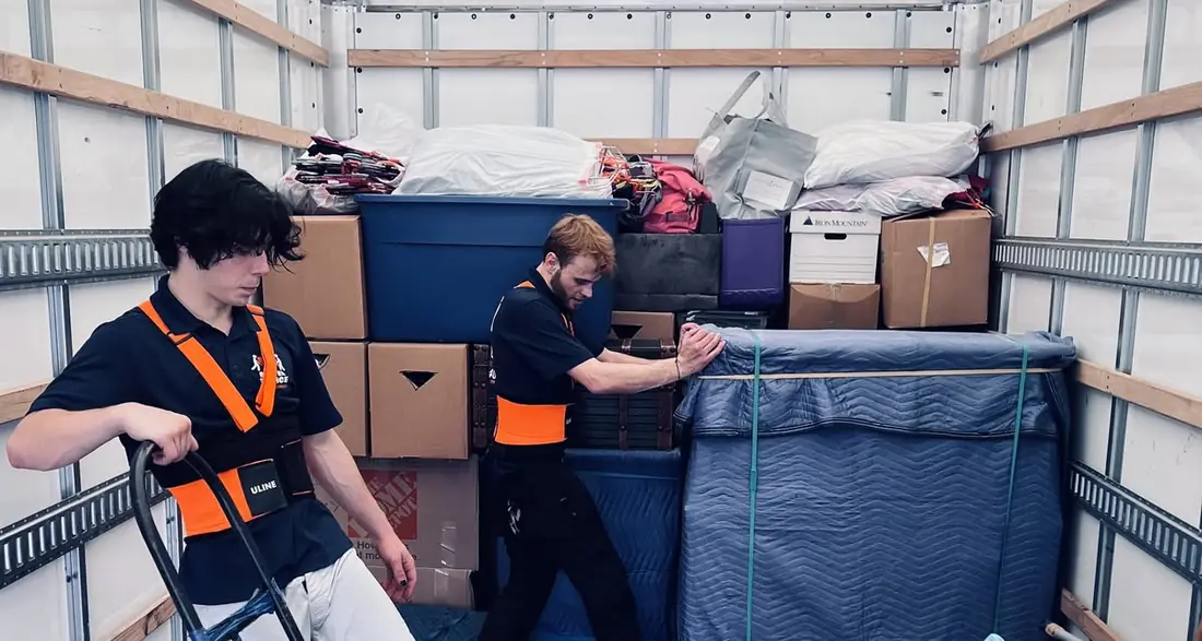 Better Choice movers stacking boxes in the truck on a Allentown, PA move