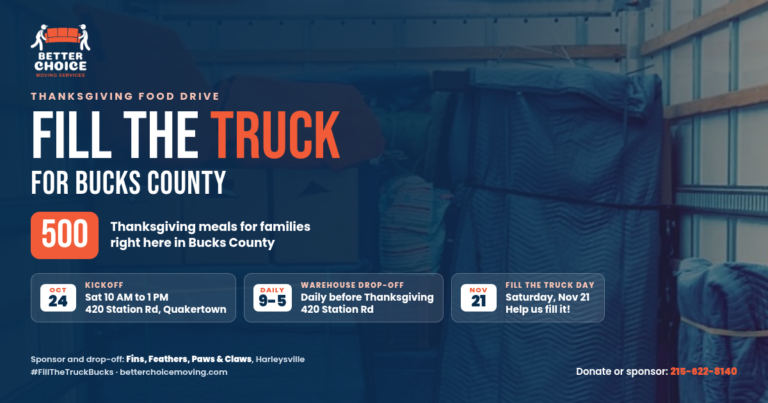 Fill the Truck for Bucks County: 500 Thanksgiving meals, kickoff Oct 24 at 420 Station Rd, Quakertown